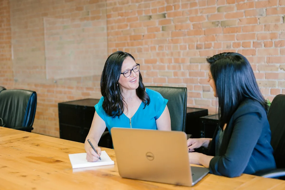 Executive team analyzing modern business analytics and performance metrics